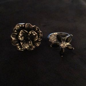 Set of 2 Rings/ Dark Floral
